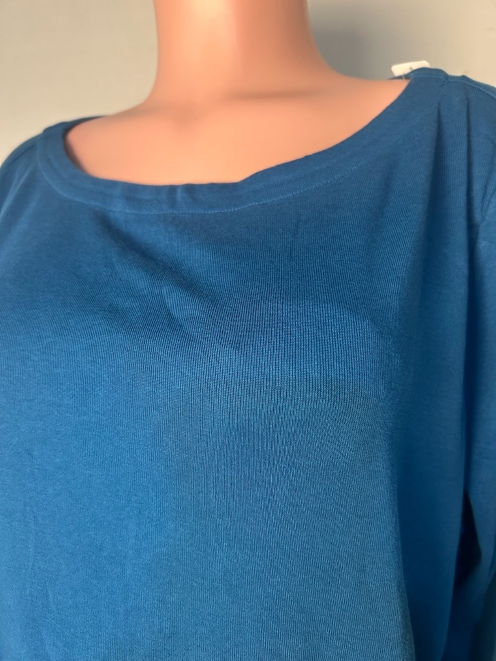Chico's Women 3/4 Sleeve Boat Neck 100% Cotton Blue Size 3. NWT - Picture 12 of 12